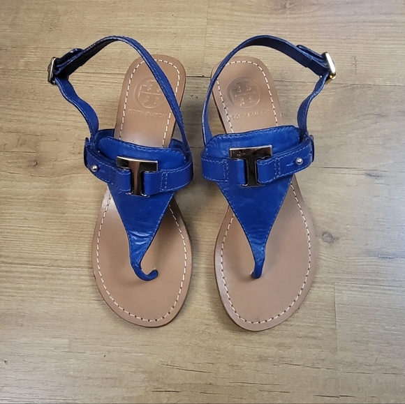 Tory Burch Casey Wedge Thong-Maison Leather Sandals - Picture 10 of 12